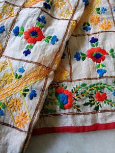 Embroidered Floral Textile Fulkari