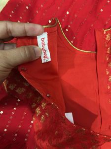 Red &amp; Gold girls saree