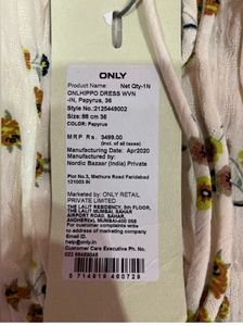 ONLYFloral Print A-line Dress with Tie-Up