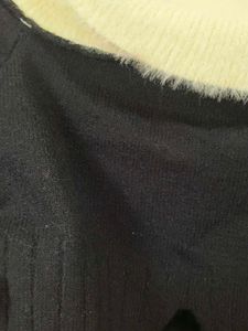 Black &amp; White Cropped Sweater