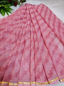 Pink Zigzag Saree