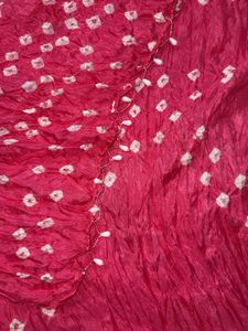 Pink Bandhani Silk Dupatta