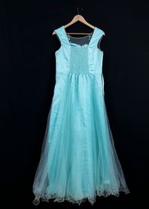 Women Light Blue Wedding Long Gown | Bust 34 | Wai