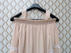 New With Tag Asthetic Korean Beige Trendy Top