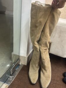 Suede Knee-High Boots