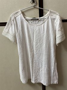 White Lace Trim Top