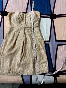 Gold Strapless Party Dress