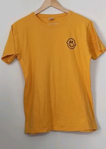 Yellow Glitch Smiley Face T-Shirt