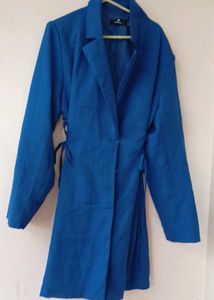 Blue Tie Waist Coat Dress(3XL-UK18)