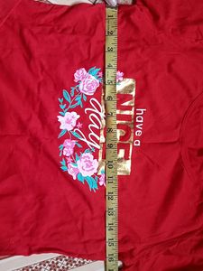 Red Full Sleeve Cotton Tshirt
