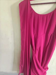 Indya Pink Pre-Draped Saree Dress