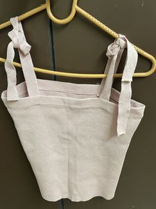Cute Pink Bow Tie Crop Top