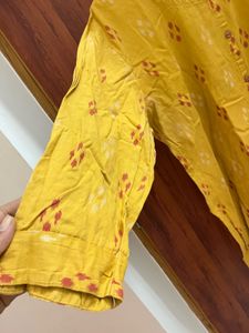 Yellow Printed Kurta