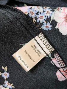 Inspired Hearts Brand Black Floral Tie-up Dress