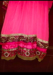 Women Designer Embroidary Pink Anarkali Kurta