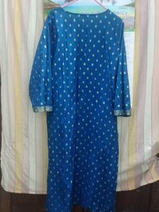 Blue &amp; Gold Print Kurti