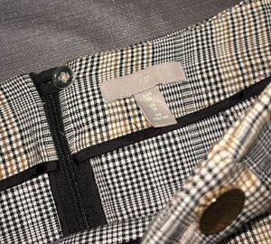 Plaid Skirt with Gold Buttons