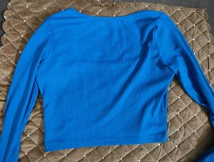 Blue Long Sleeve Top