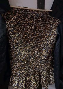 Leopard Print Smocked Top