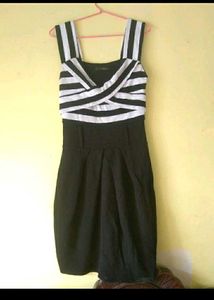 Striped Black & White Dress