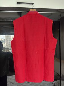 Red Ethnic Jacket Modi Coat
