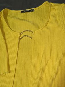 Yellow Ribbed Top