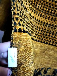 Mustard Colour Velvet Stole