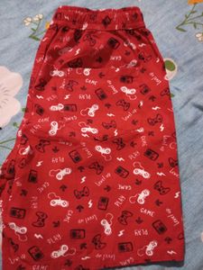 Red Game Print Shorts