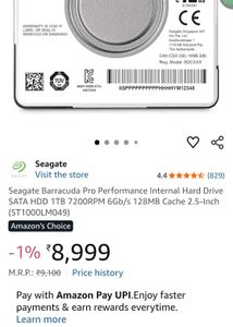 Seagate 1TB Barracuda Hard Drive