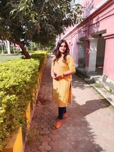 Yellow Print Kurti