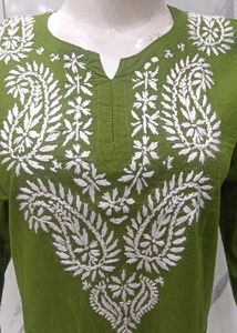 Lakhnavi Hand Embroidery Short Kurti