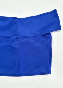 Blue Off-Shoulder Crop Top
