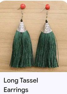 Emerald Green Tassel Earrings
