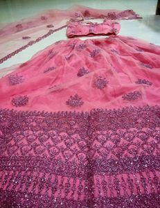 Beautiful Onion Pink Heavy Work Lehenga