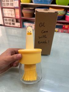 Cute Glass Oil Can With Brush + Free Pouch