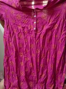 Pink Floral Print Kurta