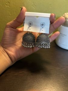Silver Jhumka Earrings