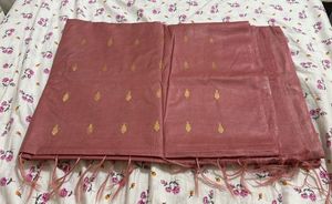 Pintrest Peach Cotton Saree