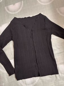 Black Ribbed  shrugs