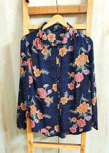 Black Floral Print Shirt size-44-46