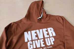 Never Give Up Graphic Hoodie, M Size