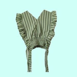 Ruffled Striped Crop Top🌸🤌✨✨