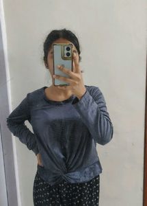 Metallic Twist Front Party wear Top