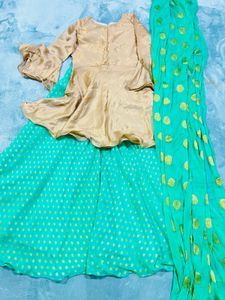 Frock With Plazo And Dupatta