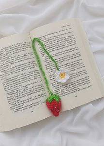 Crochet Strawberry Bookmark🍓✨
