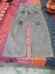 Ripped Wide Leg Jeans