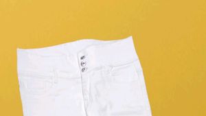 M@45 Size-34 Black Crop Top &amp; White Jeans