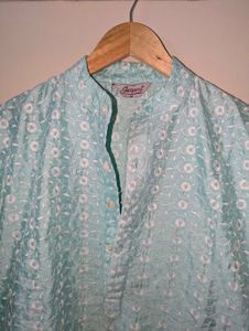 Elegant Light Blue Mens Kurta