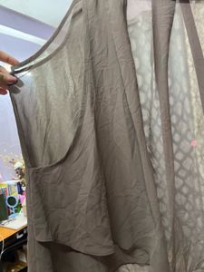Brown Sheer Sleeveless Shrug