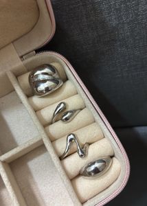 Silver Abstract Rings (Set of 4)
